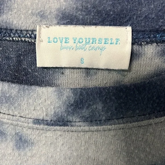 Blue Tie-Dye Women's Burn Boot Camp Long-Sleeved Top- Size Small - Picture 3 of 4